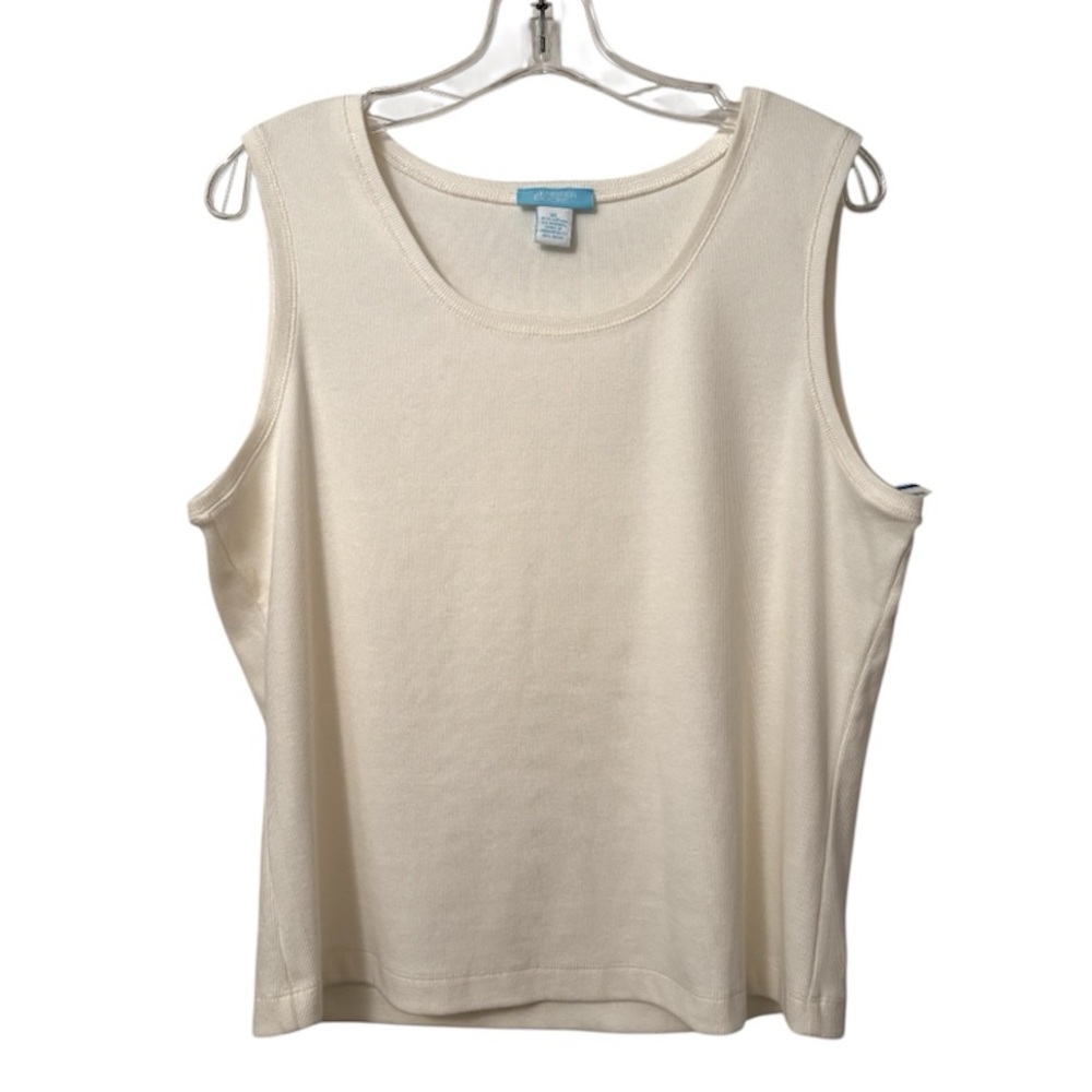 Ivory Cotton Ribbed Tank Top Women’s XL